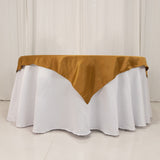 Gold Lamour Satin Square Table Overlay - 54inch