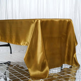 60"x126" Gold Satin Rectangular Tablecloth