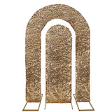 Set of 2 Gold Payette Sequin Wedding Arch Covers for Round Top and Double Arch Chiara#whtbkgd