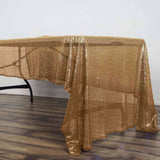 60"x126" Gold Premium Sequin Rectangle Tablecloth