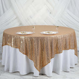 90" x 90" Gold Premium Sequin Square Overlay