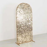 6ft Sparkly Champagne Big Payette Sequin Fitted Wedding Arch Cover for Round Top