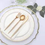 50 Pack | Gold Premium Plastic Silverware Set, Heavy Duty Disposable Sleek Utensil Cutlery