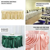 14ft Gold Pleated Satin Double Drape Table Skirt