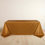 90x132inch Shimmer Gold Premium Scuba Rectangle Tablecloth, Wrinkle Free Seamless Polyester