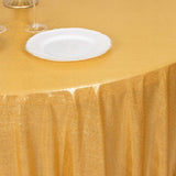 Gold Shimmer Sequin Dots Polyester Tablecloth, Wrinkle Free Sparkle Glitter Tablecover