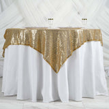 60" x 60" Gold Duchess Sequin Square Overlay