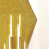 8ftx7ft Gold Metallic Shimmer Tinsel Spandex Hexagon Backdrop, 2-Sided Wedding Arch Cover