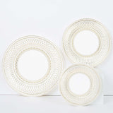 25 Pack | 10inch Gold And White Porcelain Style Vintage Disposable Plates