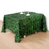 90 inch x 90 inch Green Leaf Petal Taffeta Table Overlay, Square Tablecloth Topper