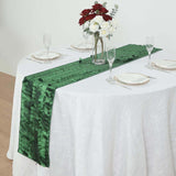 12x108inch Green 3D Leaf Petal Taffeta Fabric Table Runner