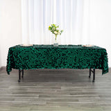 60"x102" Hunter Emerald Green Big Payette Sequin Rectangle Tablecloth