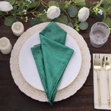 5 Pack Hunter Emerald Green Shimmer Sequin Dots Polyester Table Napkins, Reusable Sparkle