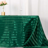 90x132inch Hunter Emerald Green Satin Stripe Seamless Rectangular Tablecloth