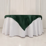 Hunter Emerald Green Seamless Lamour Satin Square Table Overlay- 54inch