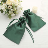 60 Pack 6x9inch Hunter Emerald Green Satin Wedding Party Favor Bags, Drawstring Pouch Gift Bags