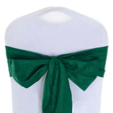 5 Pack | Accordion Crinkle Taffeta Hunter Emerald Green Chair Sashes#whtbkgd