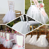 Ivory Spandex Chair Tutu Cover Skirt, Wedding Event Chair Decor