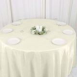 132inch Ivory Accordion Crinkle Taffeta Seamless Round Tablecloth