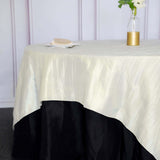 90inch x 90inch Accordion Crinkle Taffeta Table Overlay - Ivory