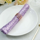 20inch x 20inch Lavender Lilac Premium Sequin Cloth Dinner Napkin | Reusable Linen