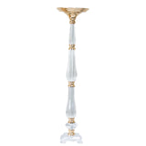 32inch Gold / Clear Acrylic Crystal Flower Bowl Pedestal Stand