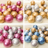 25 Pack | 12inches Metallic Chrome Gold Latex Helium or Air Party Balloons