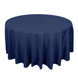 Premium Polyester 120" Round Tablecloth Navy Blue - Seamless 220GSM Wrinkle-Resistant Table Cover