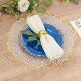 10 Pack Transparent Navy Blue Disposable Salad Plates