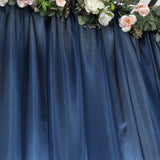 8ftx10ft Navy Blue Satin Formal Event Backdrop Drape, Window Curtain Panel