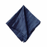 5 Pack | Navy Blue Accordion Crinkle Taffeta Dinner Napkins | 20x20Inch