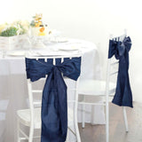 Pack of 5 | Accordion Crinkle Taffeta Chair Sashes - Navy Blue