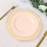 10 Pack | 10inch Nude / Gold Scalloped Rim Disposable Dinner Plates