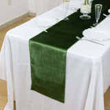 12inch x 108inch Olive Green Premium Velvet Sheen Finish Table Runner