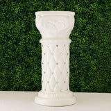 2 Pack | 25 inch Tall White PVC | 10mm Crystal Beaded Studded French Inspired Pedestal Column Stand