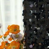 6ft Sparkly Black Double Sided Big Payette Sequin Chiara Backdrop Stand Cover For Fitted Round Top