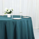 120Inch Peacock Teal Polyester Round Tablecloth