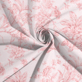 120inch White Pink French Toile Polyester Round Tablecloth#whtbkgd