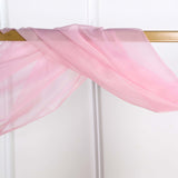 18ft | Pink Wedding Arch Drapery Fabric Window Scarf Valance, Sheer Organza Linen