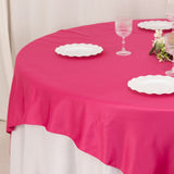 72x72inch Fuchsia Lamour Satin Table Overlay, Square Tablecloth Topper