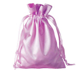 12 Pack | 5x7inch Pink Satin Drawstring Wedding Party Favor Gift Bags