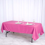 60"x102" Fuchsia Polyester Rectangular Tablecloth