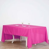 60"x126" Fuchsia Polyester Rectangular Tablecloth