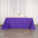 90"x132" PURPLE Polyester Rectangular Tablecloth