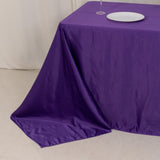 90x132inch Purple Seamless Lamour Satin Rectangle Tablecloth for 6 Foot Table