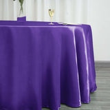 120 inch Purple Satin Round Tablecloth