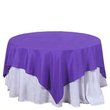 70"x70" Purple Square Polyester Table Overlay