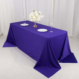 Purple Premium Scuba Wrinkle Free Rectangular Tablecloth, Seamless Scuba Polyester Tablecloth