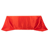 90x132inch Red Satin Stripe Seamless Rectangular Tablecloth