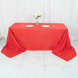 90x156inch Red Accordion Crinkle Taffeta Rectangular Tablecloth